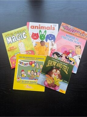 Lot of 5 Children's Vintage Easy Reader Books Powerpuff Girls Science